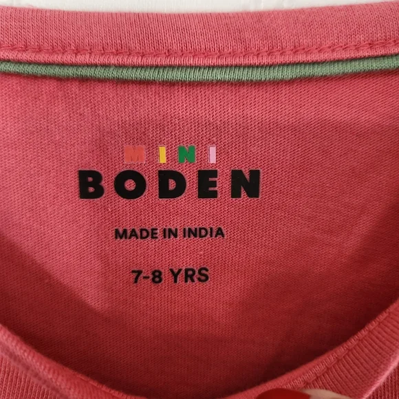 Mini Boden | NWT Long Sleeve Superstitch Horse T-Shirt Pink Size 7-8 Years - Picture 6 of 7